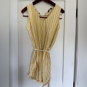 Vero Moda Yellow and Cream Striped Romper